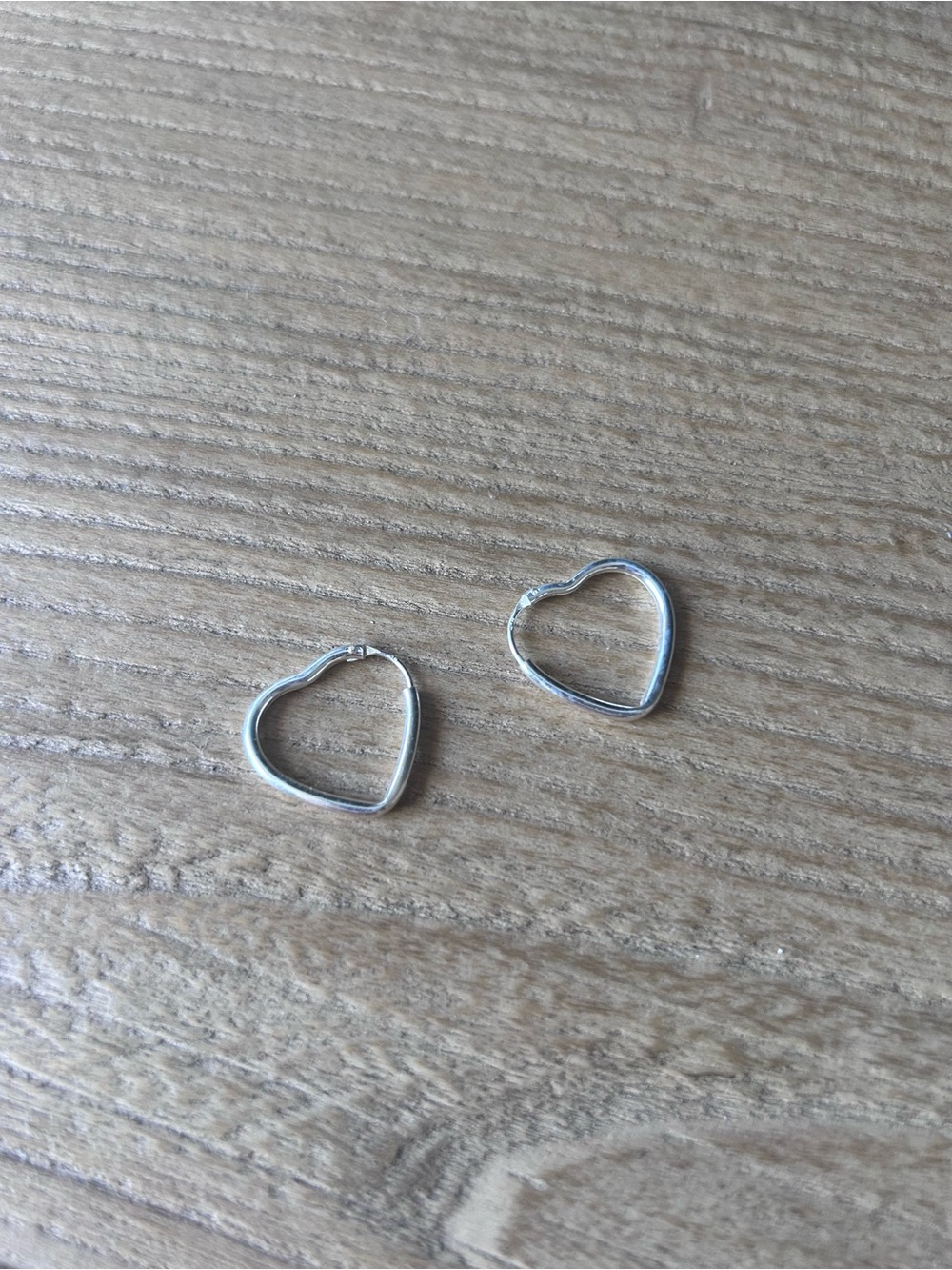 Sterling Silver Heart Hoop Earrings